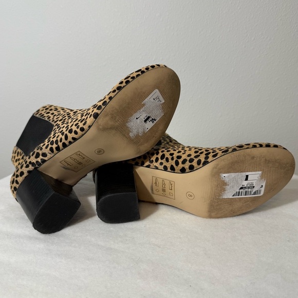 Sole Society Mimi Chelsea Calf Hair Cheetah Print Ankle Booties Women’s Size 8 - Picture 8 of 9